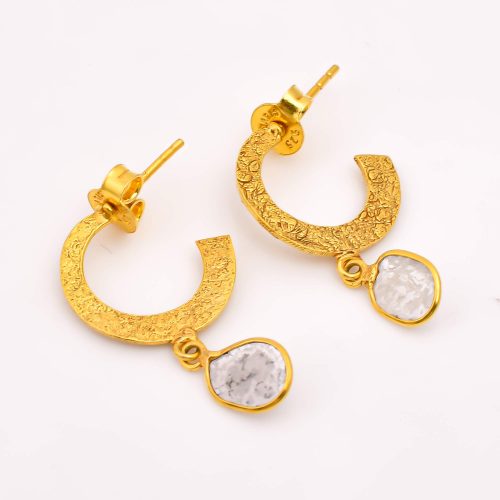 DIAMOND & STONE EARRING