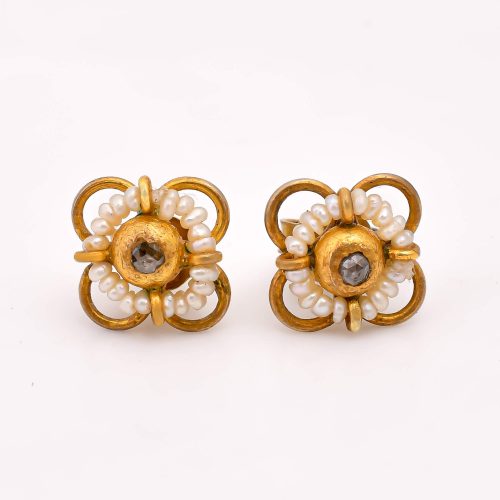 DIAMOND & STONE EARRING