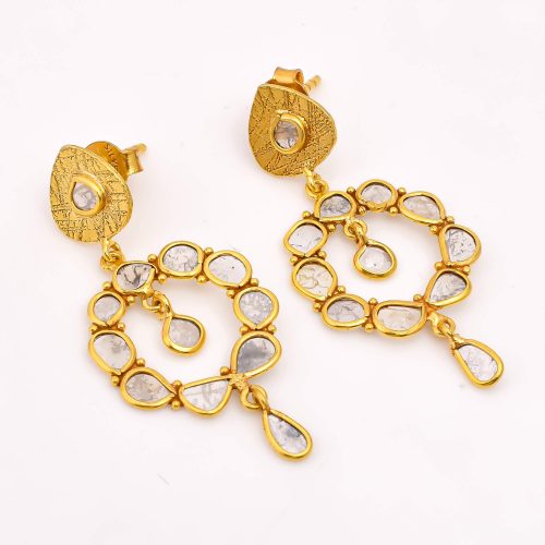 DIAMOND & STONE EARRING