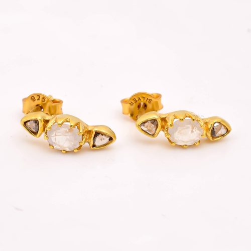 DIAMOND & STONE EARRING