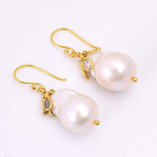 DIAMOND & STONE EARRING
