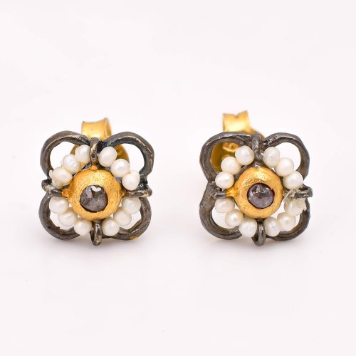 DIAMOND & STONE EARRING