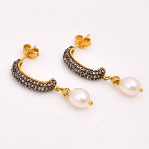 DIAMOND & STONE EARRING