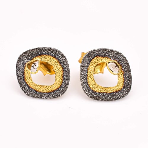 DIAMOND & STONE EARRING
