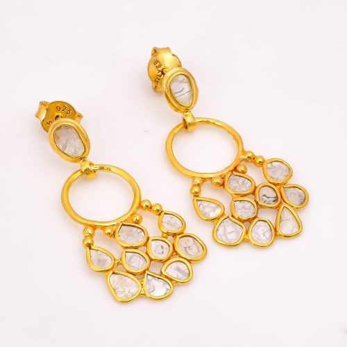 DIAMOND & STONE EARRING