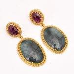 DIAMOND & STONE EARRING