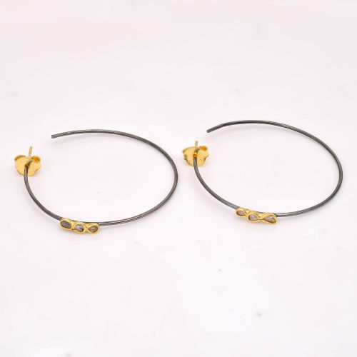 DIAMOND & STONE EARRING