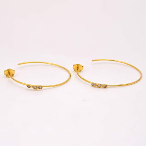 DIAMOND & STONE EARRING