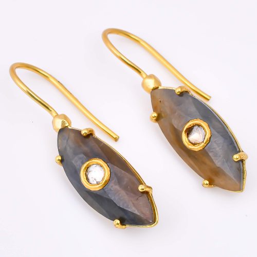 DIAMOND & STONE EARRING