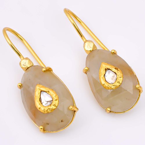 DIAMOND & STONE EARRING