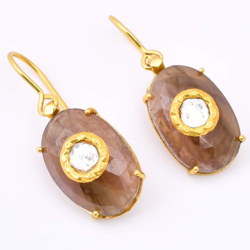 DIAMOND & STONE EARRING