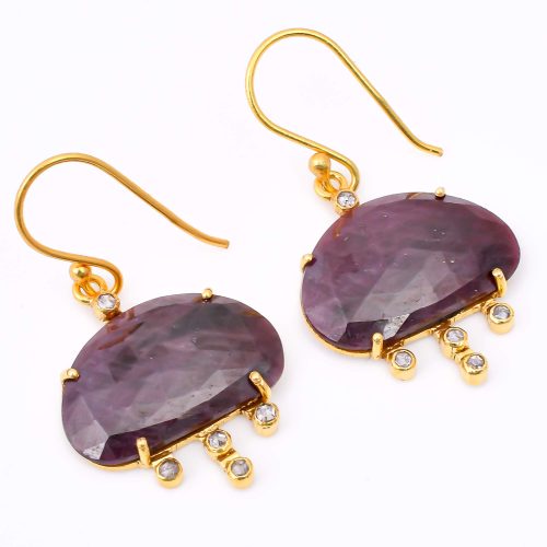 DIAMOND & STONE EARRING