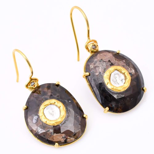 DIAMOND & STONE EARRING