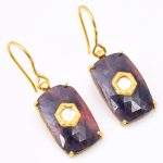DIAMOND & STONE EARRING