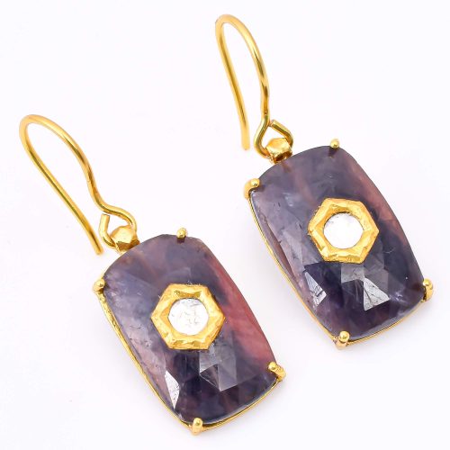 DIAMOND & STONE EARRING