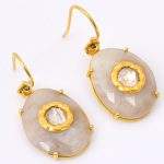 DIAMOND & STONE EARRING