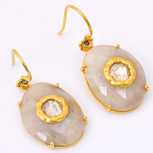 DIAMOND & STONE EARRING