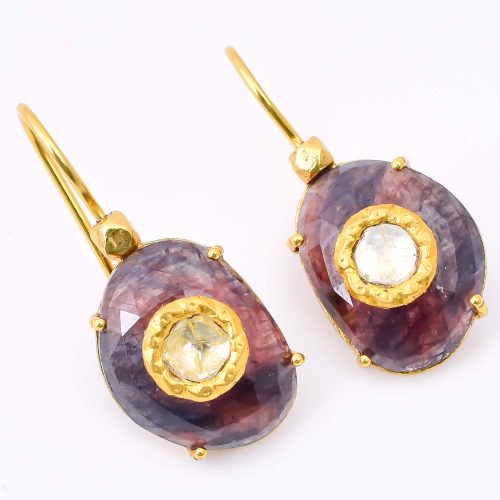 DIAMOND & STONE EARRING
