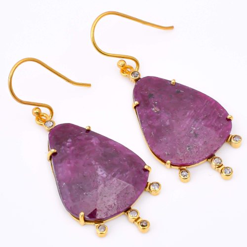 DIAMOND & STONE EARRING