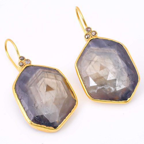 DIAMOND & STONE EARRING