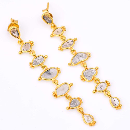 DIAMOND & STONE EARRING