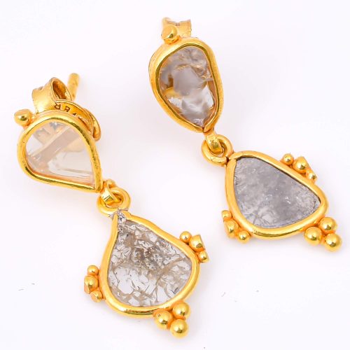 DIAMOND & STONE EARRING