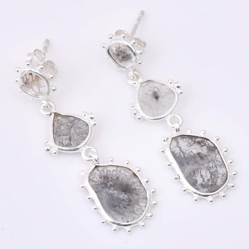 DIAMOND & STONE EARRING