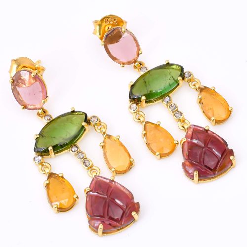 DIAMOND & STONE EARRING