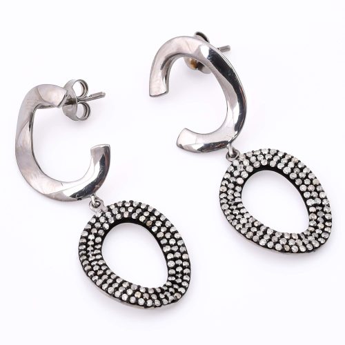 DIAMOND & STONE EARRING