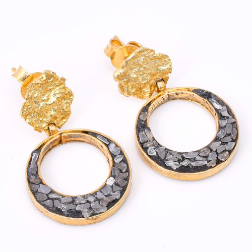 DIAMOND & STONE EARRING