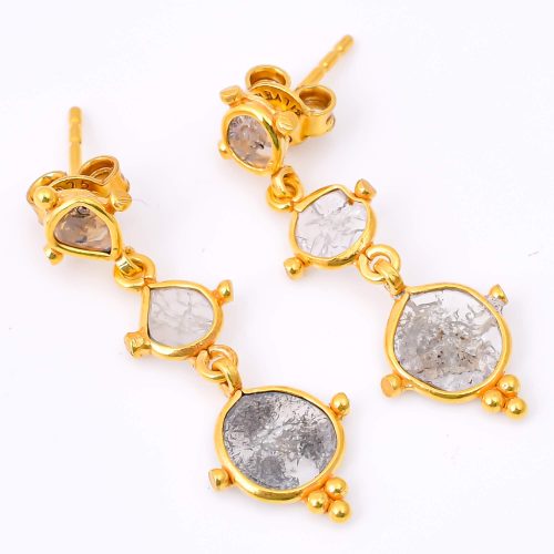 DIAMOND & STONE EARRING