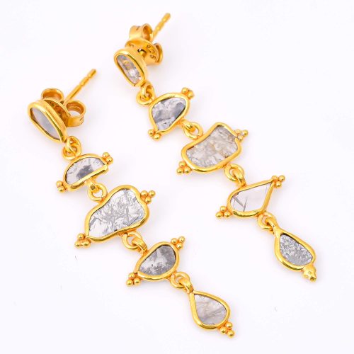 DIAMOND & STONE EARRING