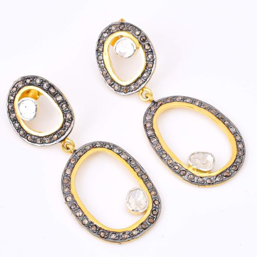 DIAMOND & STONE EARRING