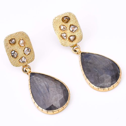 DIAMOND & STONE EARRING