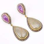 DIAMOND & STONE EARRING