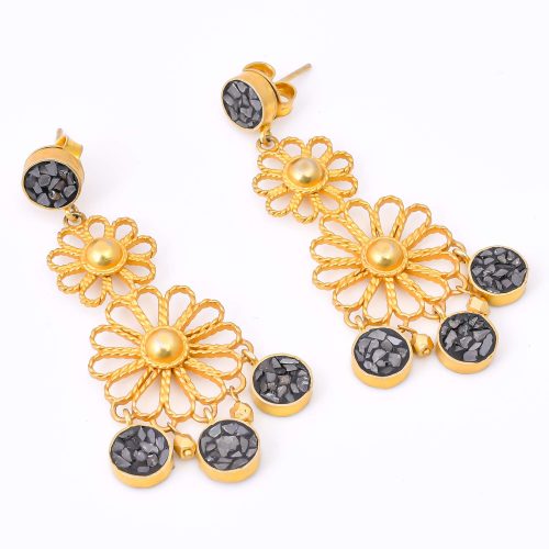 DIAMOND & STONE EARRING