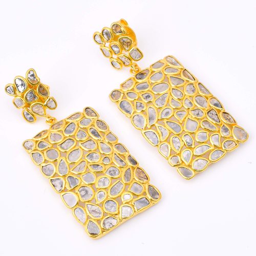 DIAMOND & STONE EARRING