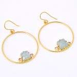 DIAMOND & STONE EARRING