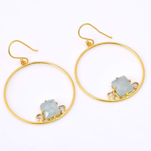 DIAMOND & STONE EARRING