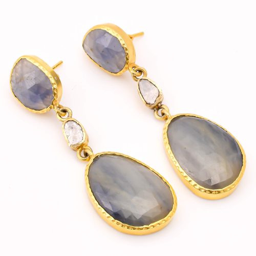 DIAMOND & STONE EARRING
