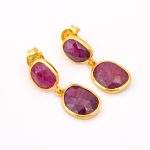 DIAMOND & STONE EARRING