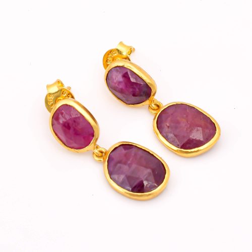 DIAMOND & STONE EARRING