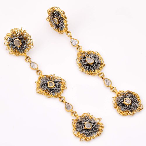 DIAMOND & STONE EARRING