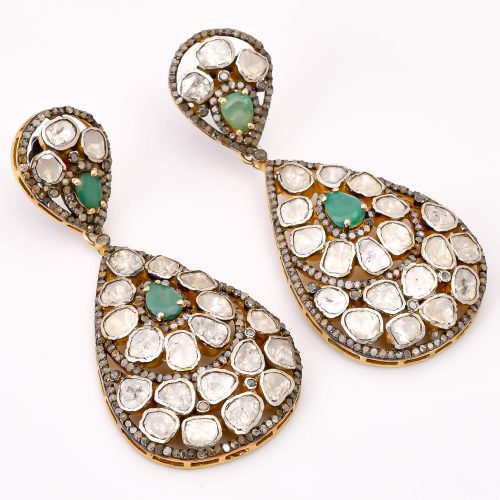 DIAMOND & STONE EARRING