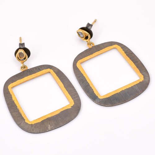 DIAMOND & STONE EARRING