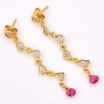 DIAMOND & STONE EARRING