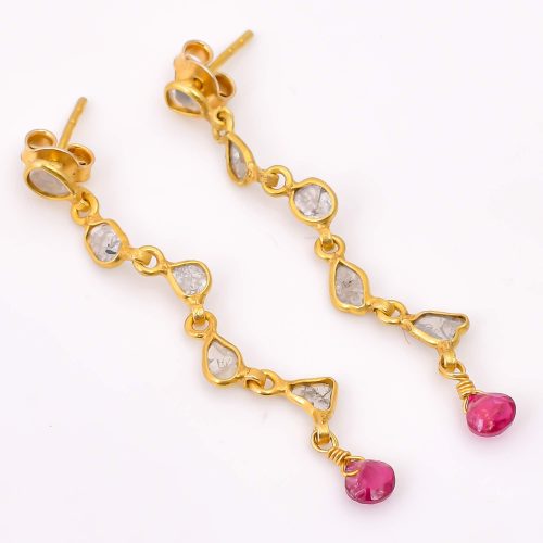 DIAMOND & STONE EARRING