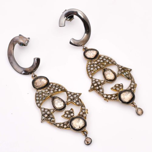 DIAMOND & STONE EARRING