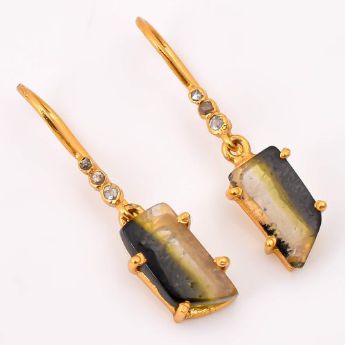 DIAMOND & STONE EARRING