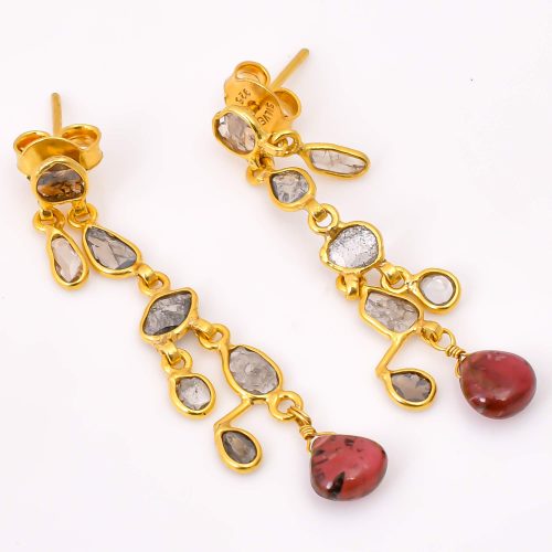 DIAMOND & STONE EARRING